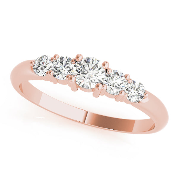 14K Rose Gold Round Diamond Wedding Ring