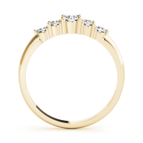 18K Yellow Gold Round Diamond Wedding Ring