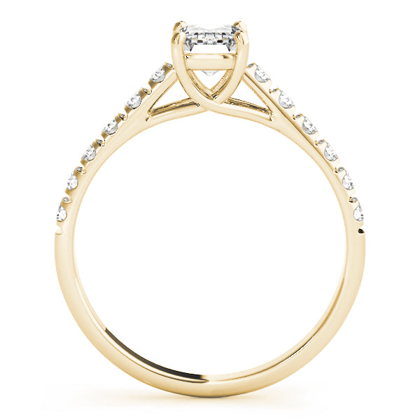18K Yellow Gold Emerald Diamond Engagement Ring