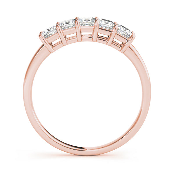18K Rose Gold Square Diamond Wedding Ring