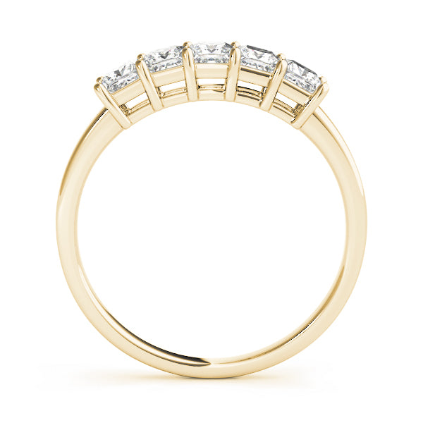 18K Yellow Gold Square Diamond Wedding Ring
