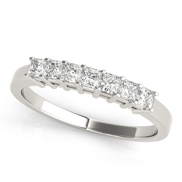 14K White Gold Square Diamond Wedding Ring