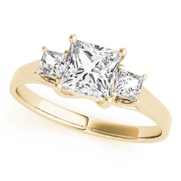14K Yellow Gold 1 ct tw Three Stone Diamond Engagement Ring