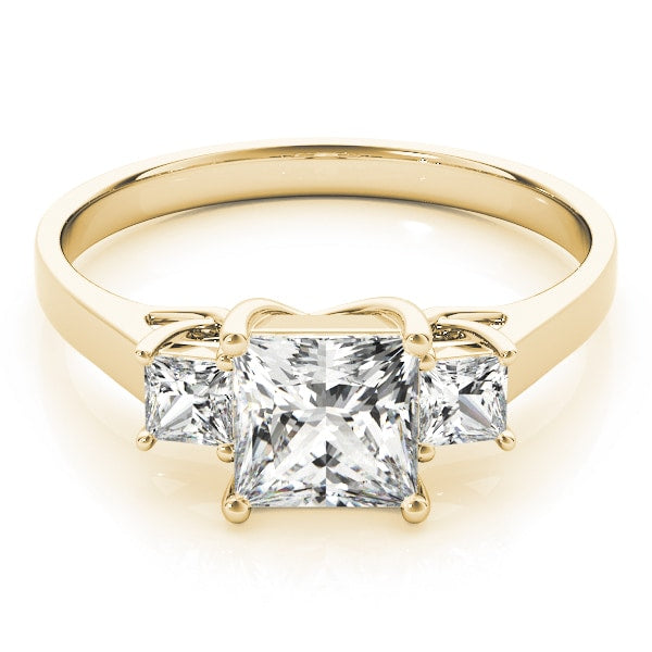 18K Yellow Gold 1 ct tw Three Stone Diamond Engagement Ring