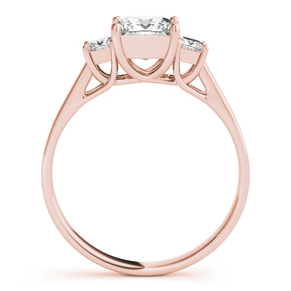 14K Rose Gold 1 ct tw Three Stone Diamond Engagement Ring