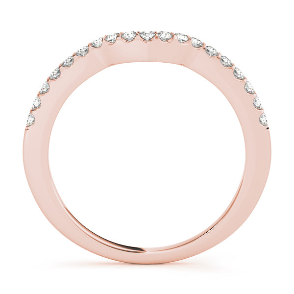 14K Rose Gold 0.18ctw Diamond Wedding Band
