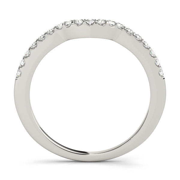 18K White Gold 0.18 CT Diamond Wedding Band