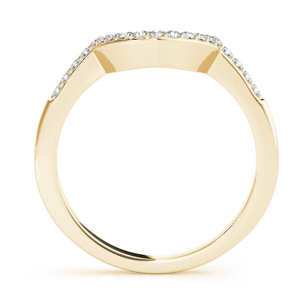 18K Yellow Gold 1/8 ct Diamond Wedding Band