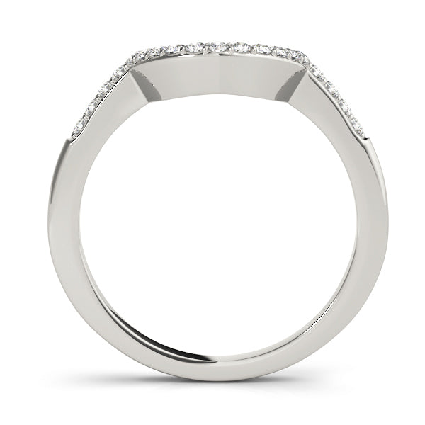 14K White Gold Multi-Diamond Wedding Band