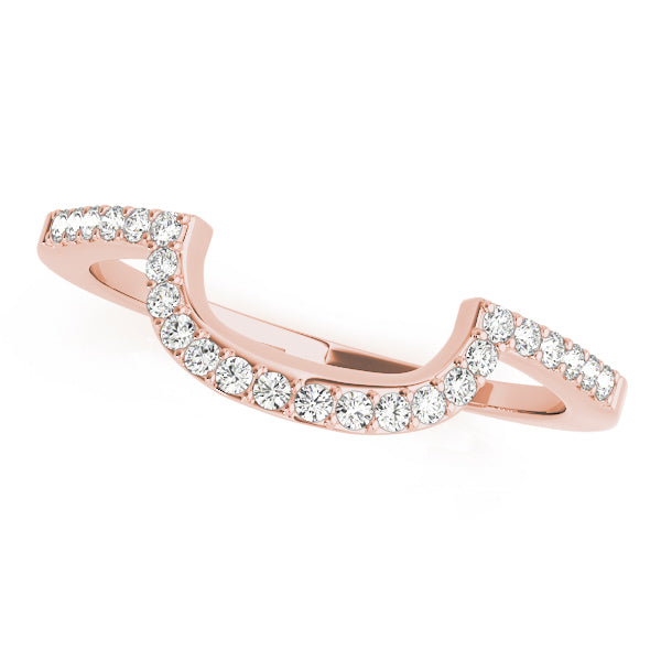 18K Rose Gold 1/6 CT Diamond Wedding Band