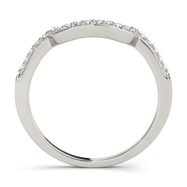 Platinum White Diamond Wedding Ring with 20 Stones