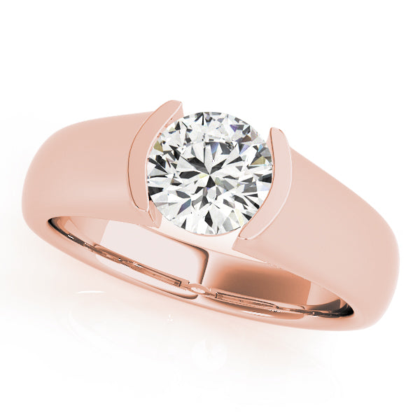 14K Rose Gold 1 CT Diamond Solitaire Engagement Ring