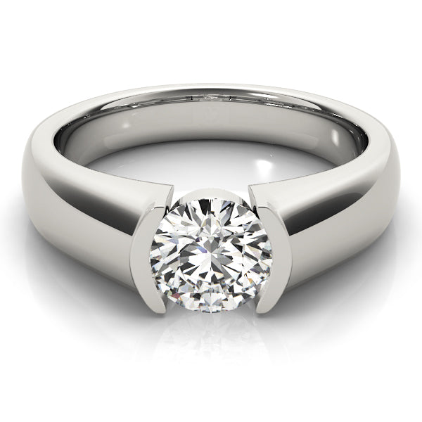 14K White Gold 1 CT Round Diamond Engagement Ring