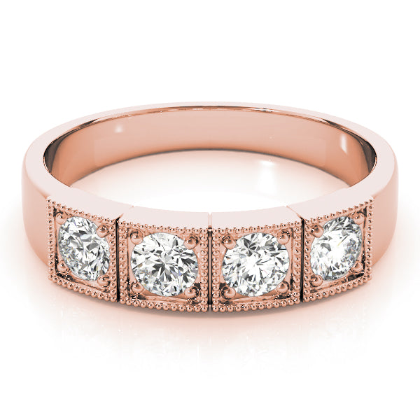 14K Rose Gold 0.36ctw Round Diamond Three-Stone Ring