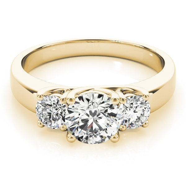 14K Yellow Gold 1 ct tw Three Stone Diamond Engagement Ring