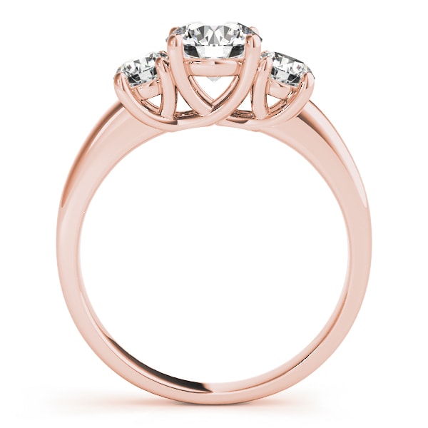 14K Rose Gold 1 ct tw Three Stone Diamond Engagement Ring