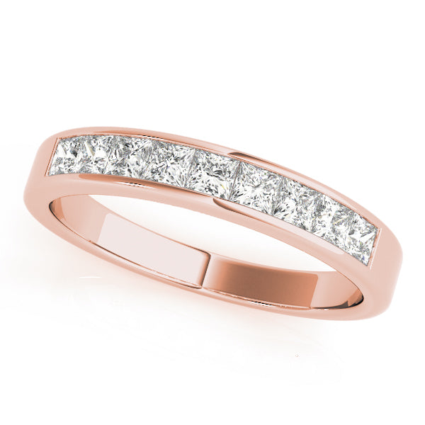 14K Rose Gold Square Diamond Wedding Ring