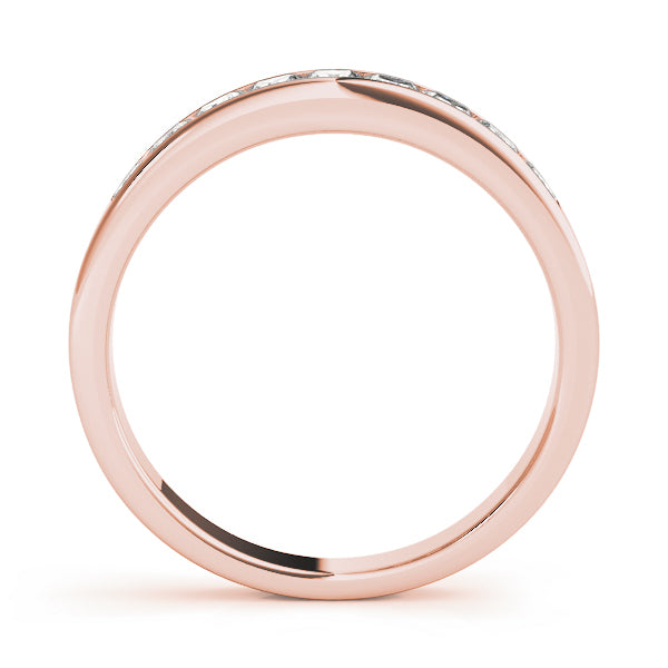 14K Rose Gold Square Diamond Wedding Ring