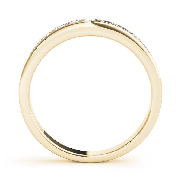 14K Yellow Gold Square Diamond Wedding Ring