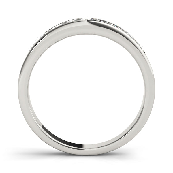 18K White Gold Square Diamond Wedding Ring