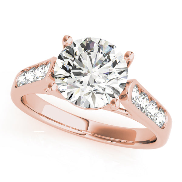 14K Rose Gold 1 3/8 ct tw Trellis Diamond Engagement Ring