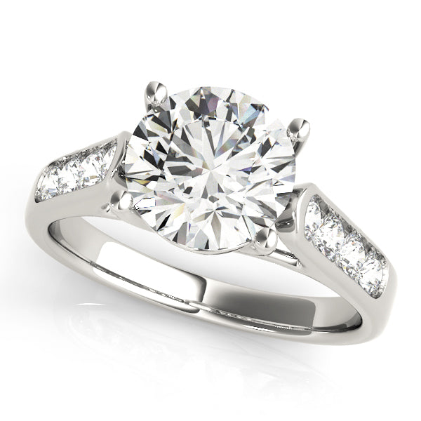14K White Gold 1 3/8 ct tw Trellis Diamond Engagement Ring