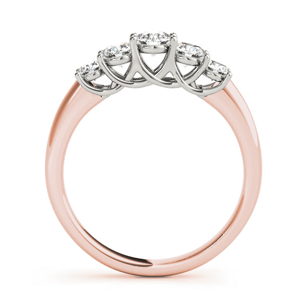 14K Rose Gold Diamond Wedding Band 1 ctw