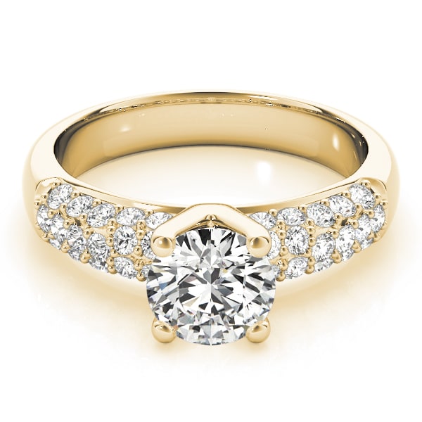 14K Yellow Gold 1 1/2 ct tw Pave Diamond Engagement Ring