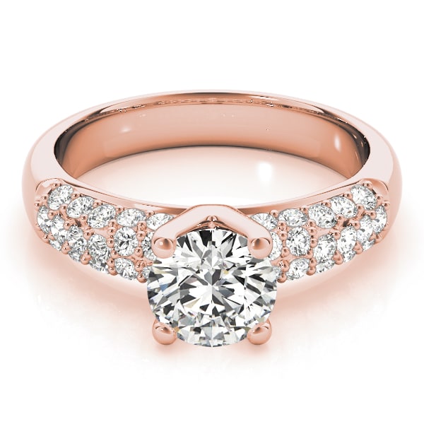18K Rose Gold 1 1/2 ct tw Pave Diamond Engagement Ring