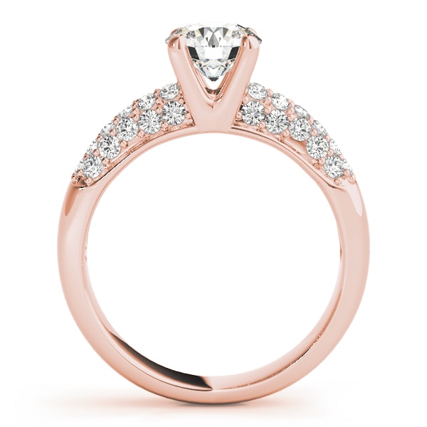 14K Rose Gold 1 1/2 ct tw Pave Diamond Engagement Ring