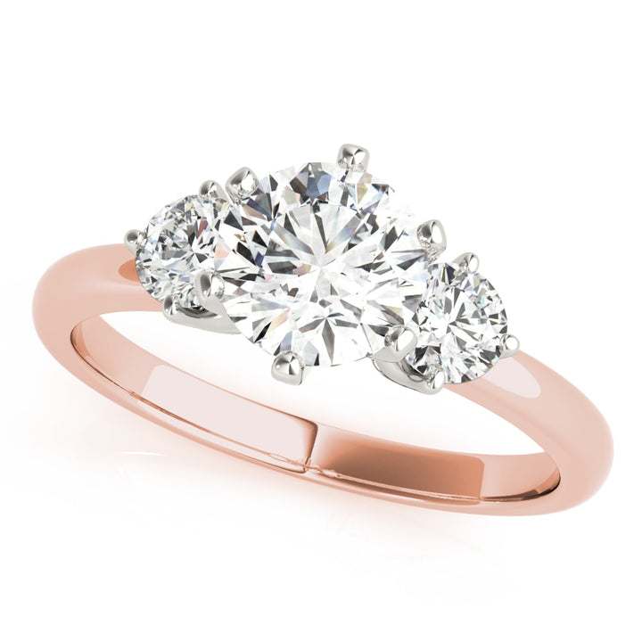14K Rose Gold 1/2 ct tw Three Stone Diamond Engagement Ring