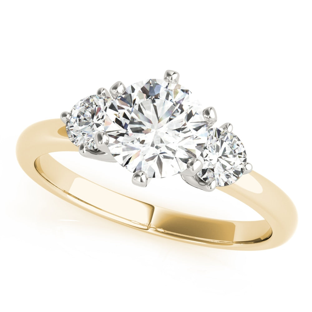 14K Yellow Gold 1/2 ct tw Three Stone Diamond Engagement Ring
