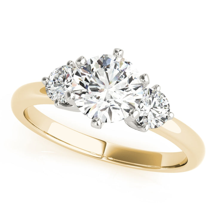 14K Yellow Gold 1/2 ct tw Three Stone Diamond Engagement Ring