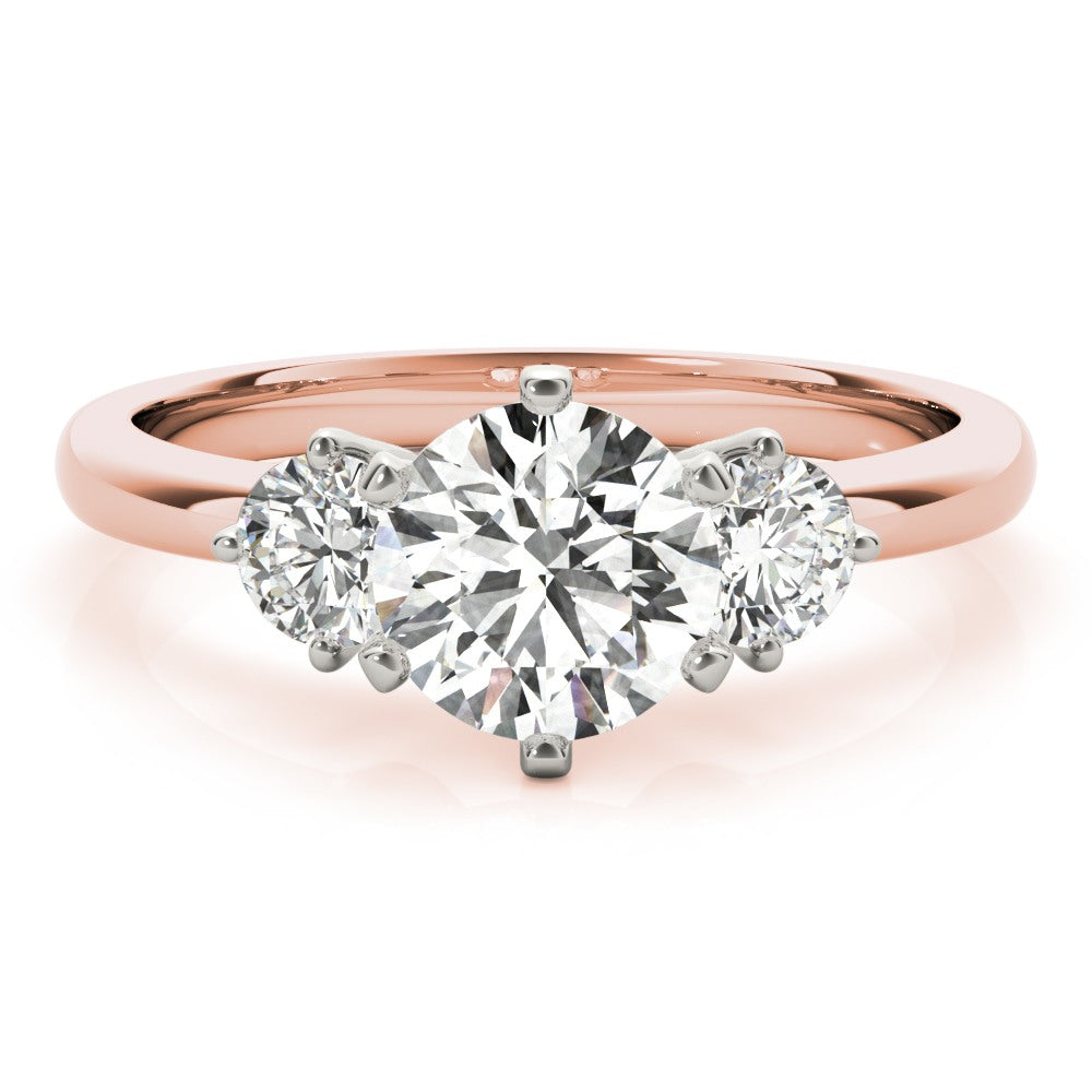 14K Rose Gold 1/2 ct tw Three Stone Diamond Engagement Ring