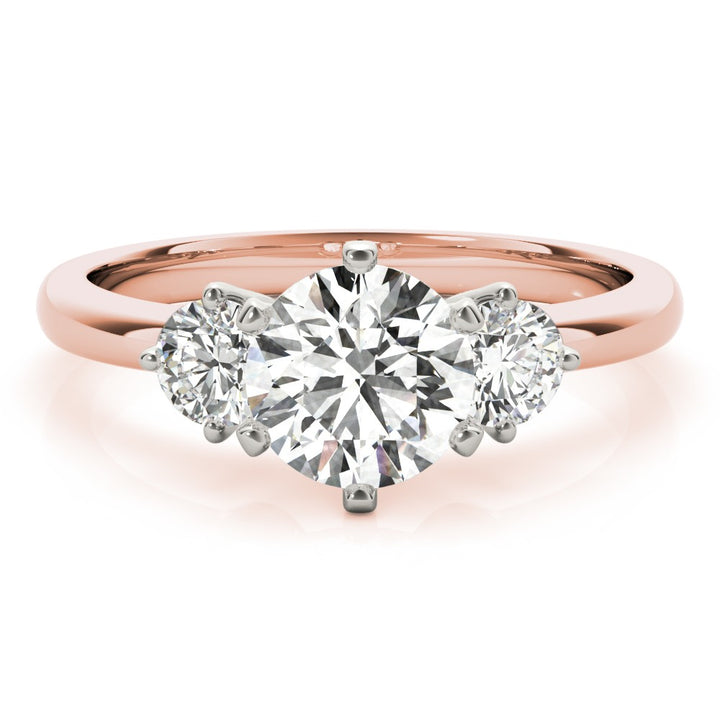 14K Rose Gold 1/2 ct tw Three Stone Diamond Engagement Ring
