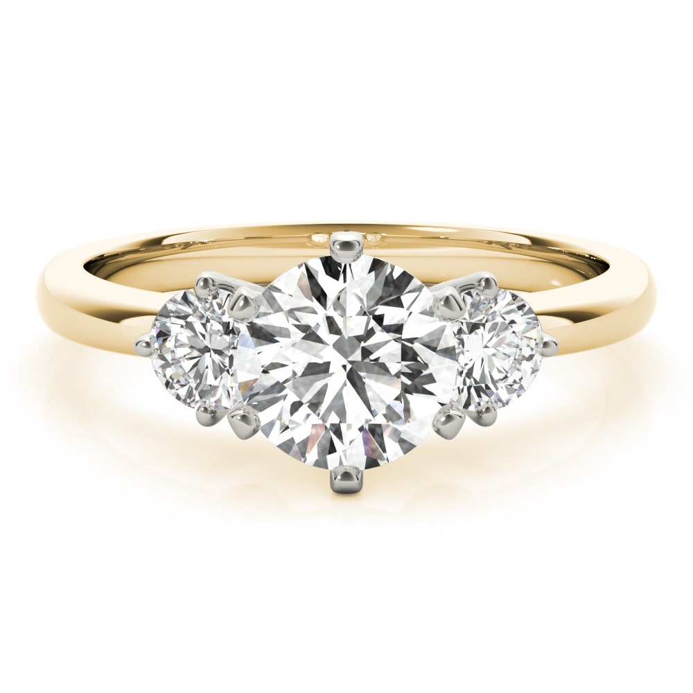 14K Yellow Gold 1/2 ct tw Three Stone Diamond Engagement Ring