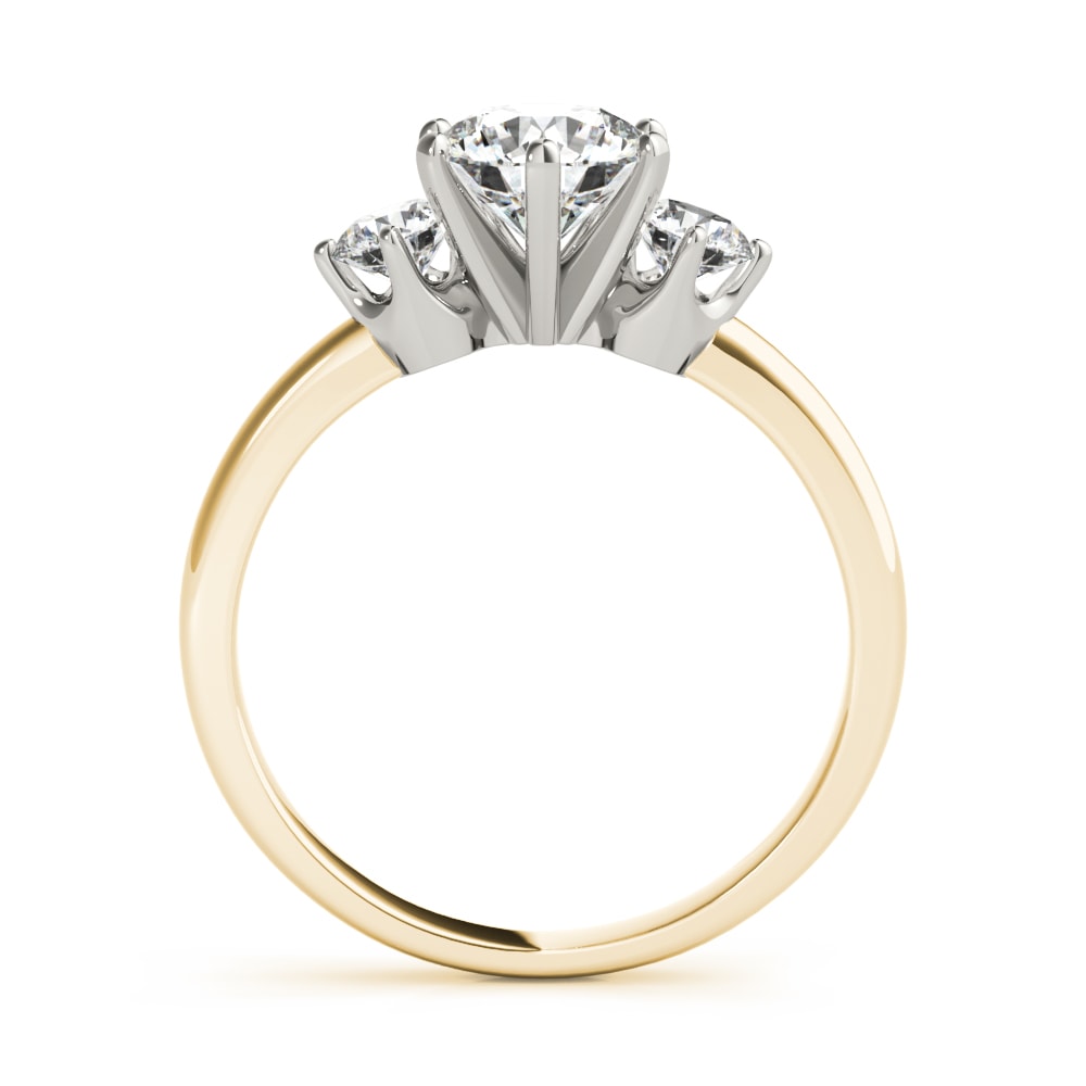 14K Yellow Gold 1/2 ct tw Three Stone Diamond Engagement Ring