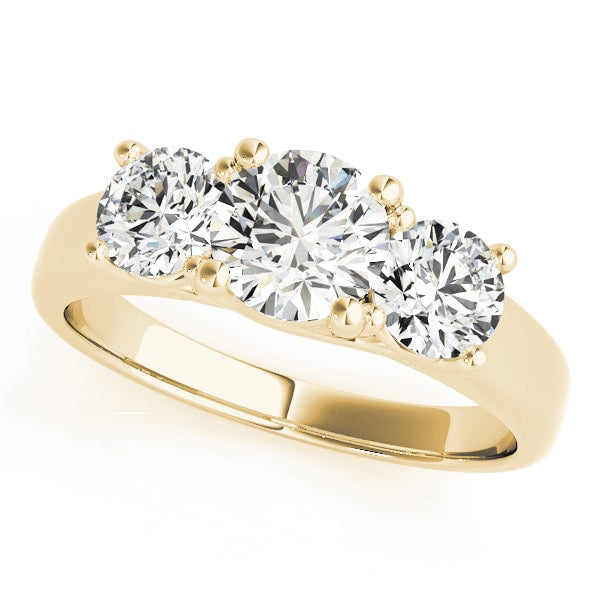 18K Yellow Gold 1 ct tw Three Stone Diamond Engagement Ring