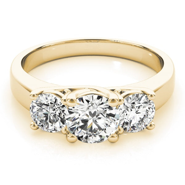 14K Yellow Gold 1 ct tw Three Stone Diamond Engagement Ring