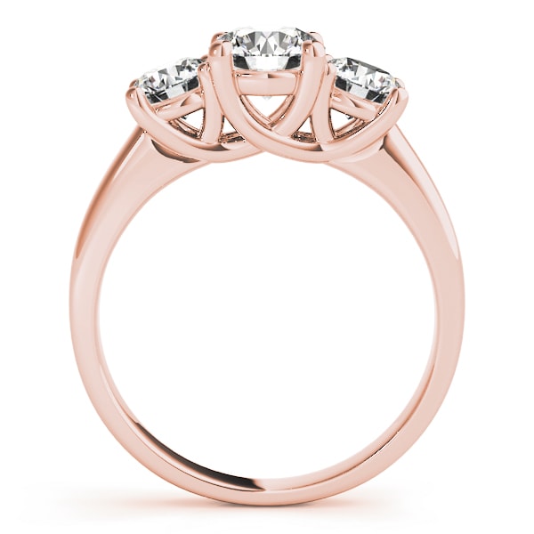 18K Rose Gold 1 ct tw Three Stone Diamond Engagement Ring