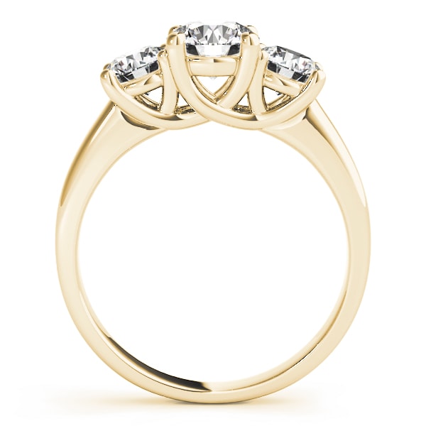18K Yellow Gold 1 ct tw Three Stone Diamond Engagement Ring