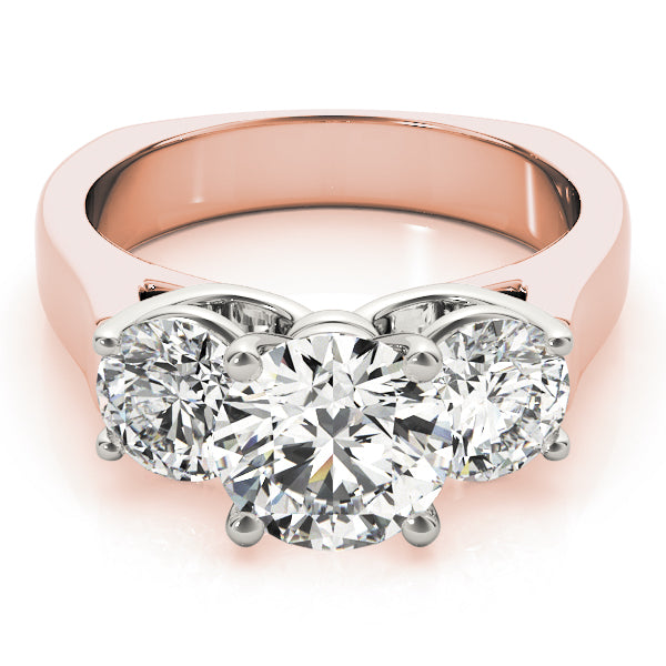 14K Rose Gold 1 CT Diamond Three-Stone Engagement Ring