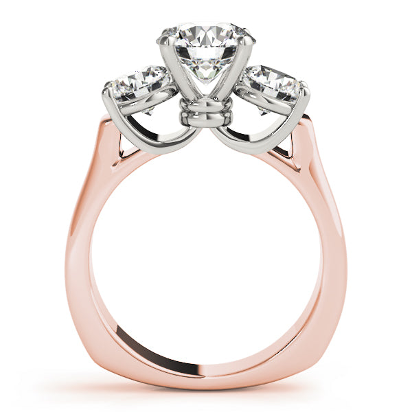 14K Rose Gold 1 CT Diamond Three-Stone Engagement Ring