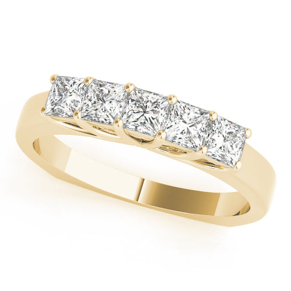 14K Yellow Gold Square Diamond Wedding Ring