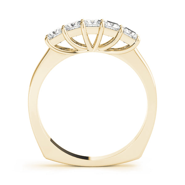 14K Yellow Gold Square Diamond Wedding Ring