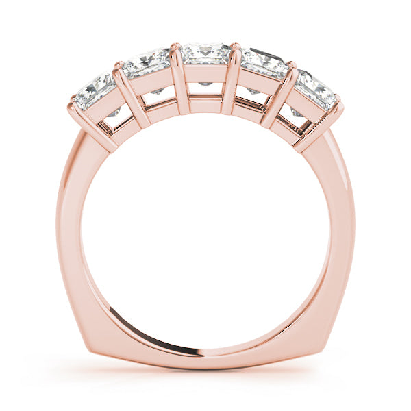 14K Rose Gold Square Diamond Wedding Ring