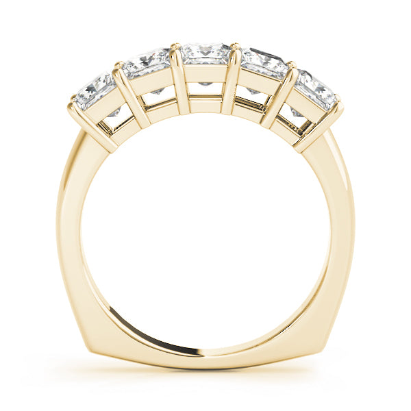 18K Yellow Gold Square Diamond Wedding Ring