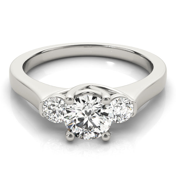 14K White Gold 1 CT Diamond Three-Stone Engagement Ring