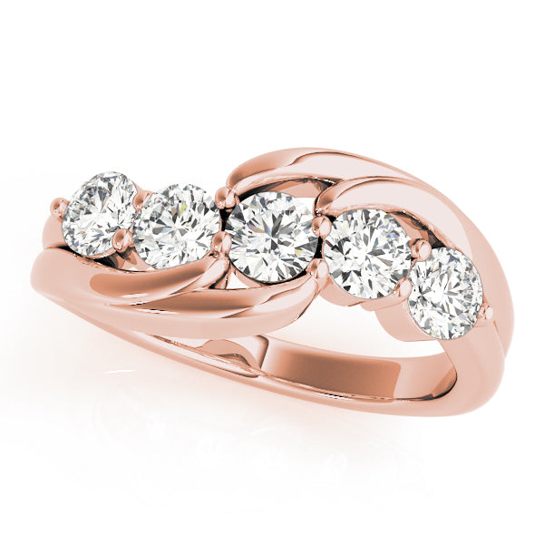 14K Rose Gold 1ctw Diamond Wedding Band