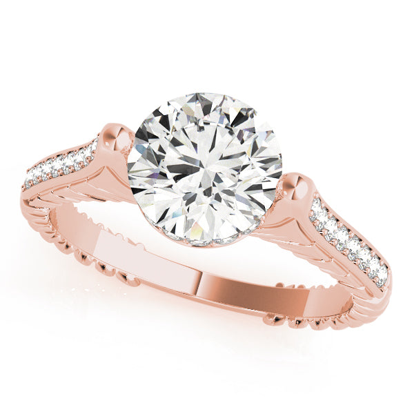 14K Rose Gold 1 1/6 ct tw Vintage Diamond Engagement Ring